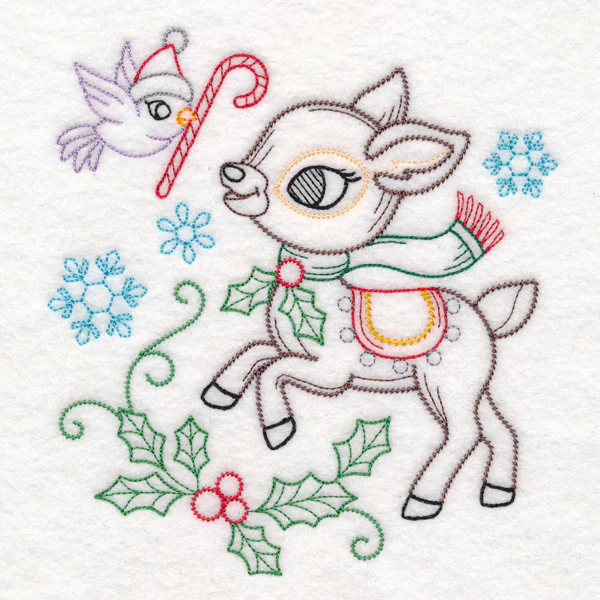 Playful Christmas Deer (Vintage) - Image 3