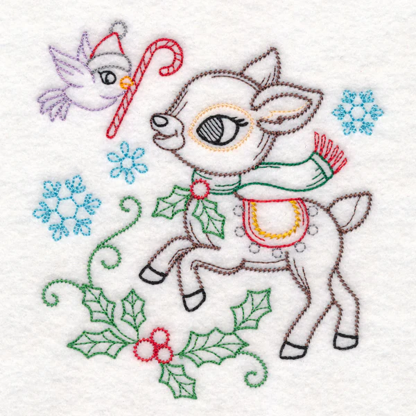 Playful Christmas Deer (Vintage) - Image 4