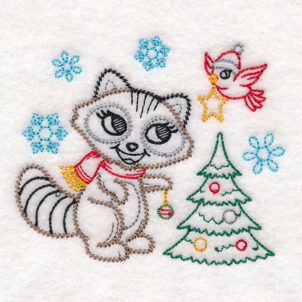 Playful Christmas Raccoon (Vintage) - Image 5
