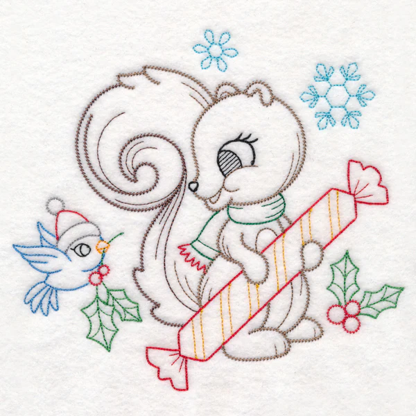 Playful Christmas Squirrel (Vintage) - Image 2