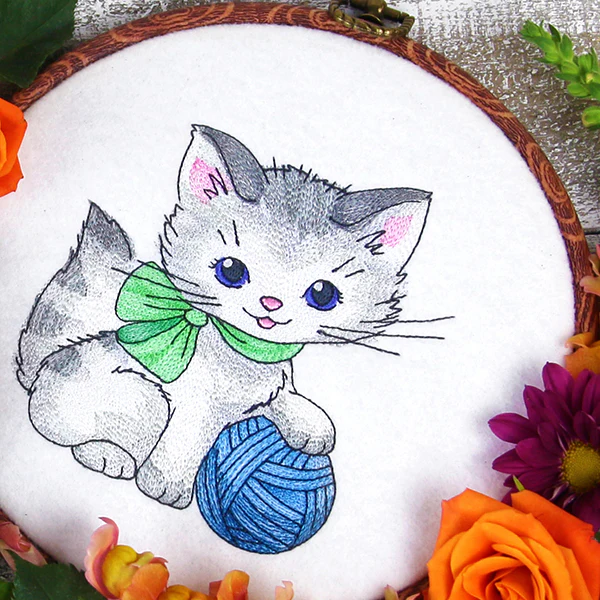 Playful Kitty with Yarn - Image 8