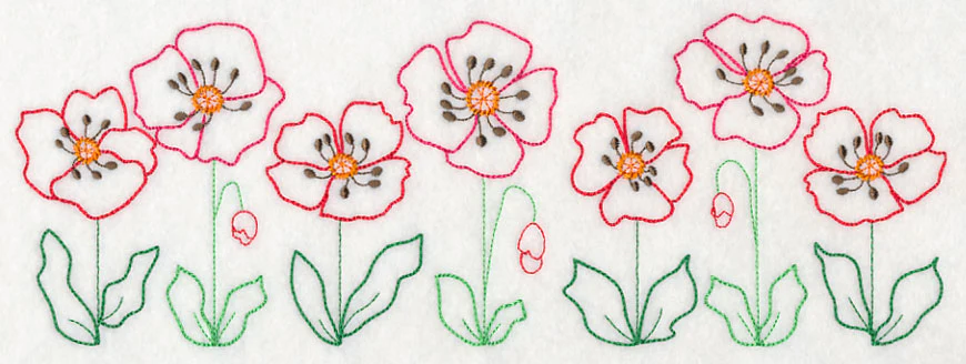 Playful Poppy Border (Vintage) - Image 6