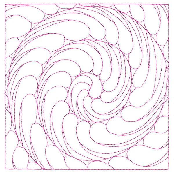 Playful Textures Quilting - Spiraling Feathers (Double Run)