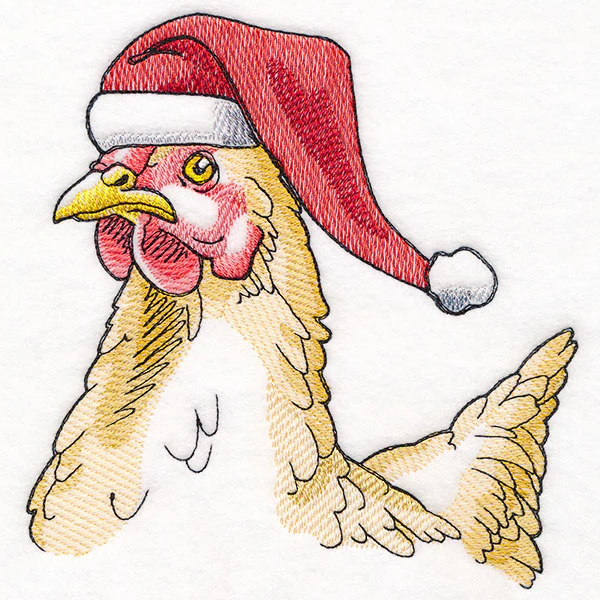 Plucky Christmas Chicken in Santa Hat - Image 3