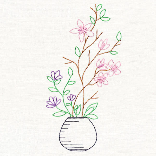 Plum Blossom Ikebana (Vintage) - Image 2