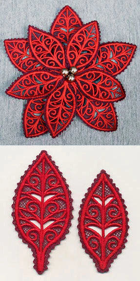 Poinsettia (Layered Battenburg Lace with Rayon) - Image 2