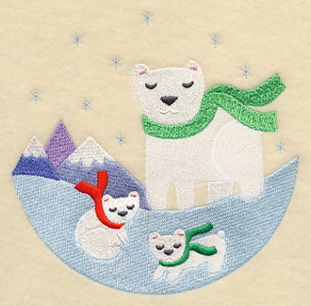 Polar Bear and Cubs Scene - Image 3