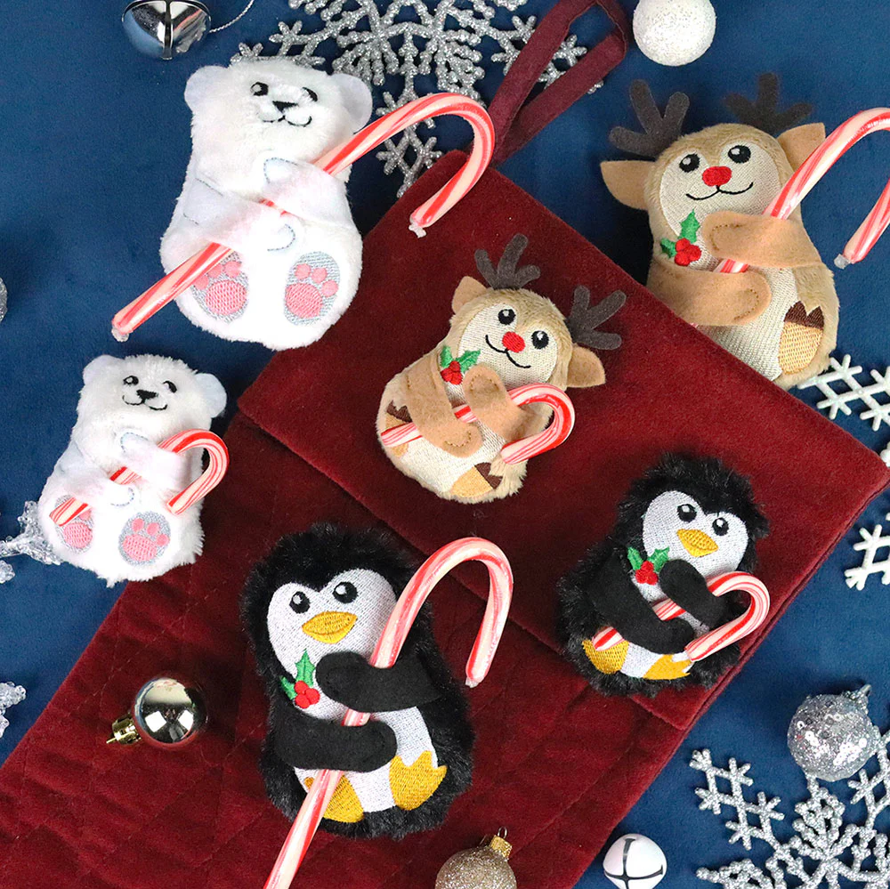 Polar Bear Candy Cane Holder Stuffie (In-the-Hoop) - Image 3