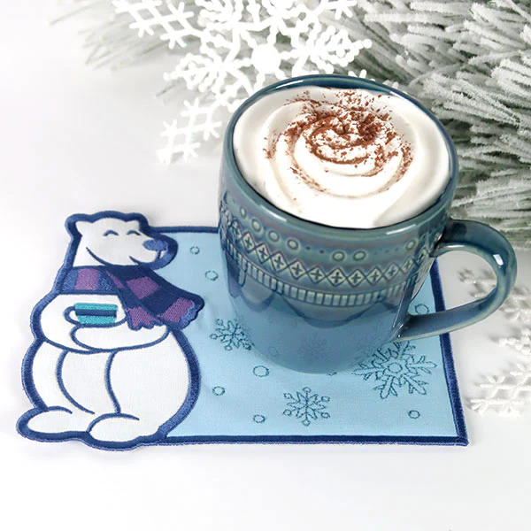 Polar Bear Mug Rug (In-the-Hoop) - Image 5