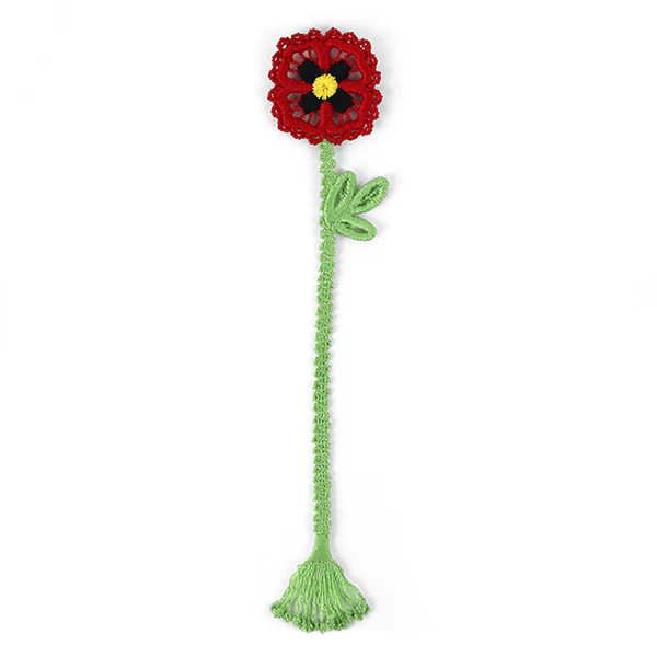 Poppy Bookmark (Battenburg Lace) - Image 2