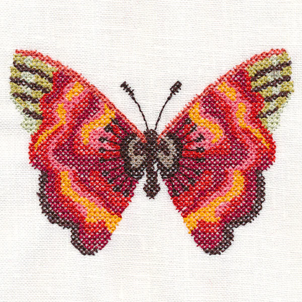 Poppy Butterfly in Watercolor (Cross Stitch) - Image 3