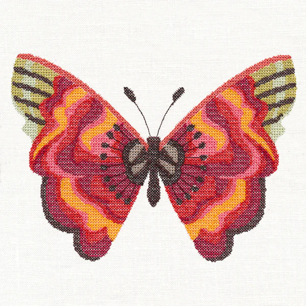 Poppy Butterfly in Watercolor (Cross Stitch) - Image 4