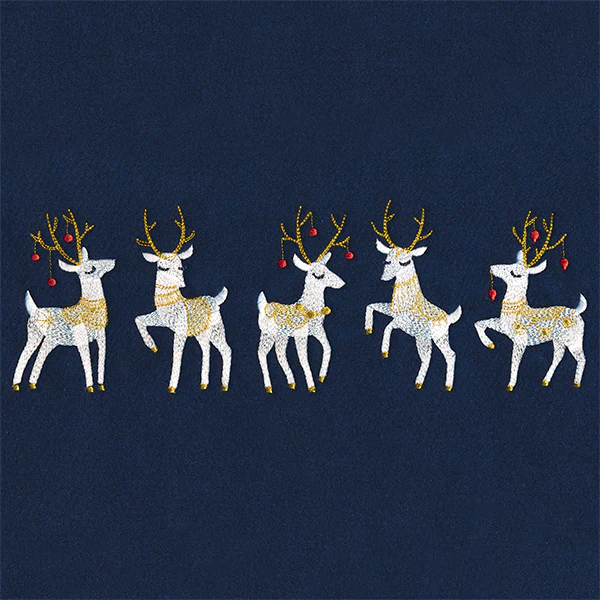 Prancing Retro Reindeer Border