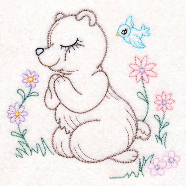 Praying Woodland Pals - Bear (Vintage) - Image 3