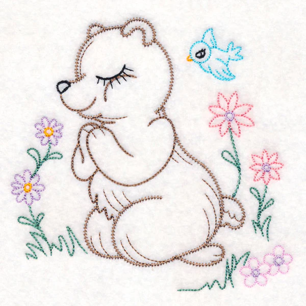 Praying Woodland Pals - Bear (Vintage) - Image 4