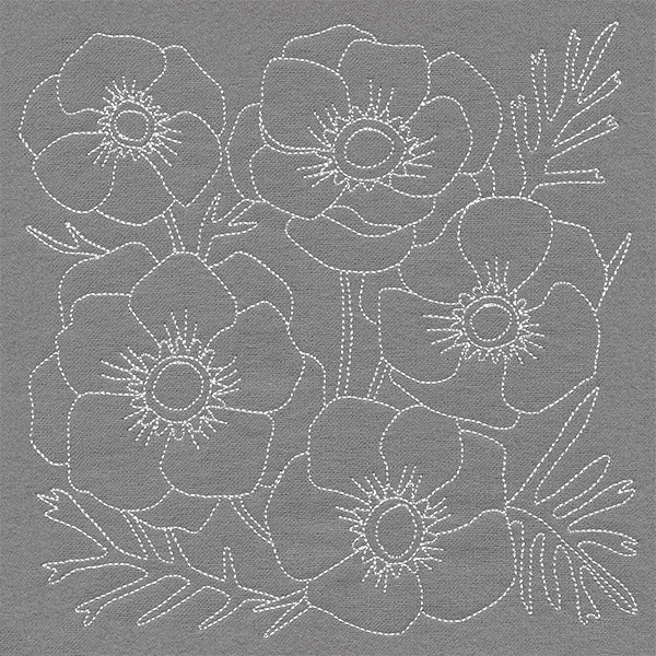 Pretty Petals Quilting Square -  Anemones (Double Run) - Image 3