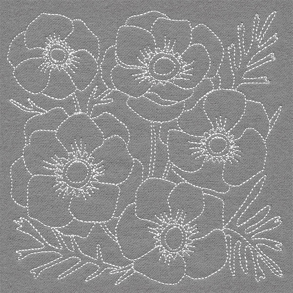 Pretty Petals Quilting Square -  Anemones (Double Run) - Image 7