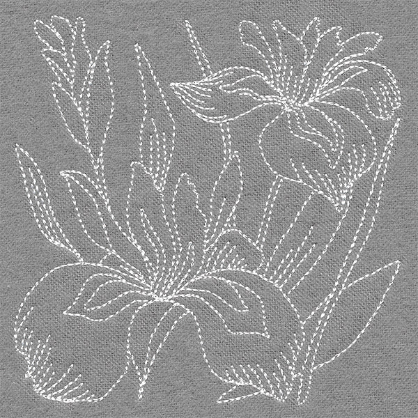 Pretty Petals Quilting Square - Irises (Double Run) - Image 5