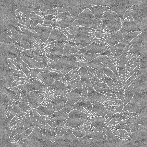 Pretty Petals Quilting Square - Pansies (Double Run) - Image 3