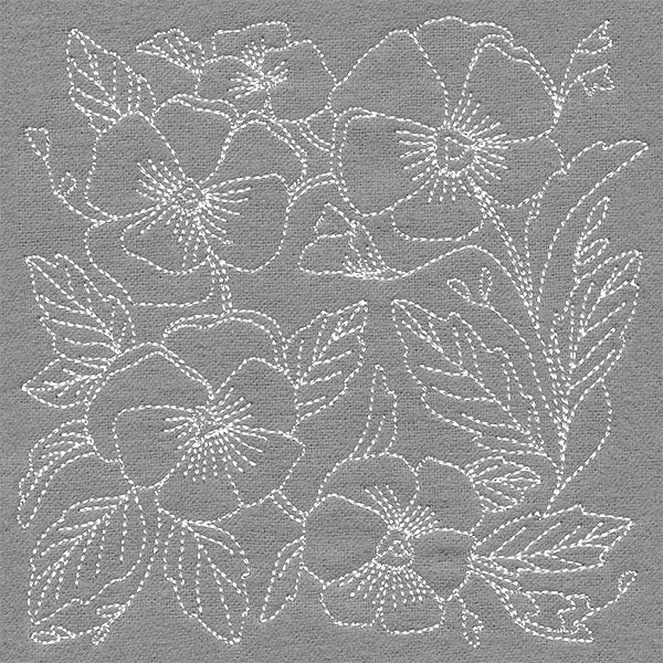 Pretty Petals Quilting Square - Pansies (Double Run) - Image 5