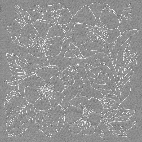 Pretty Petals Quilting Square - Pansies (Double Run) - Image 6