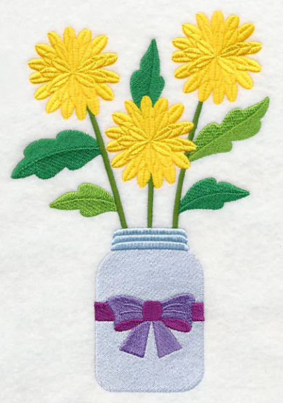 Primitive Chrysanthemum in Mason Jar - Image 2