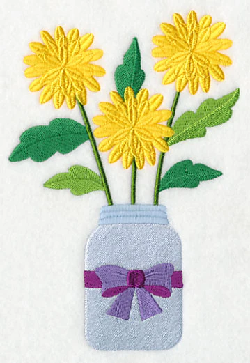 Primitive Chrysanthemum in Mason Jar - Image 3