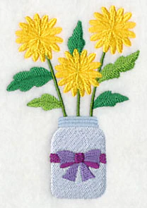 Primitive Chrysanthemum in Mason Jar - Image 4