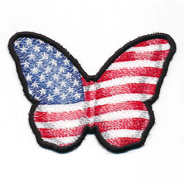 Proud to Be An American - Old Glory Flag Butterfly Patch (In-the-Hoop)