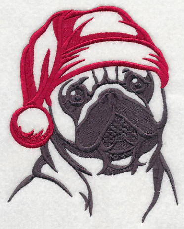 Pug with Santa Hat Silhouette - Image 2