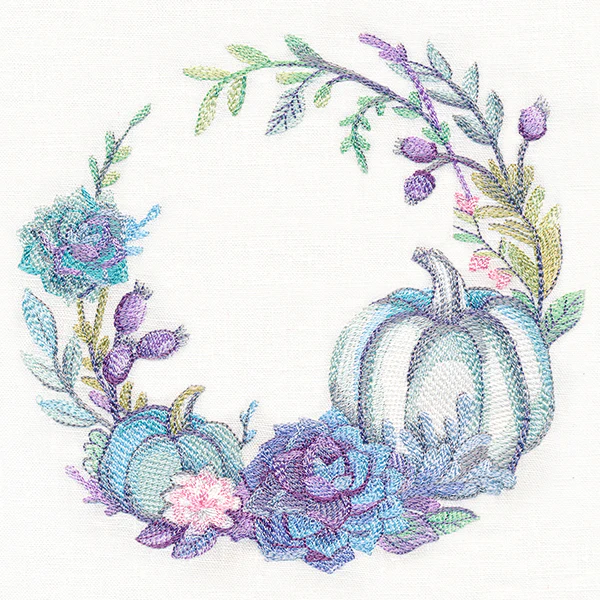 Pumpkin and Succulent Wreath in Watercolor - Image 10