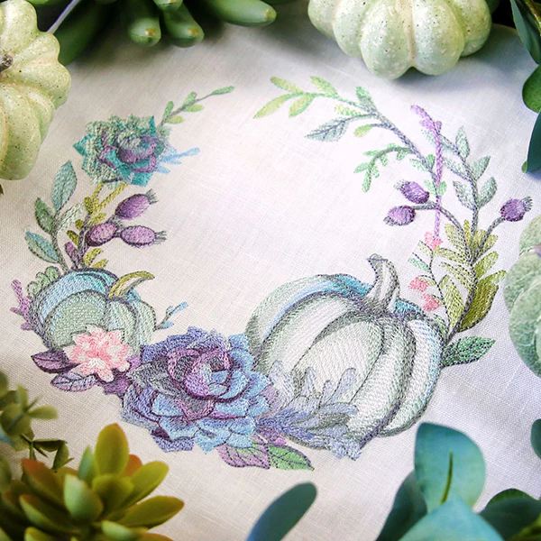 Pumpkin and Succulent Wreath in Watercolor - Image 6