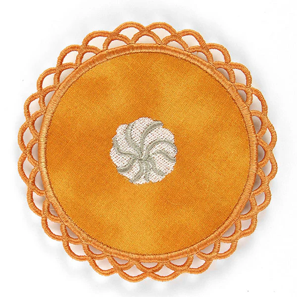 Pumpkin Pie with Whipped Cream Coaster (In-the-Hoop) - Image 3