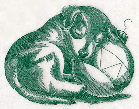 Puppy and Ornament Sketch - Image 2