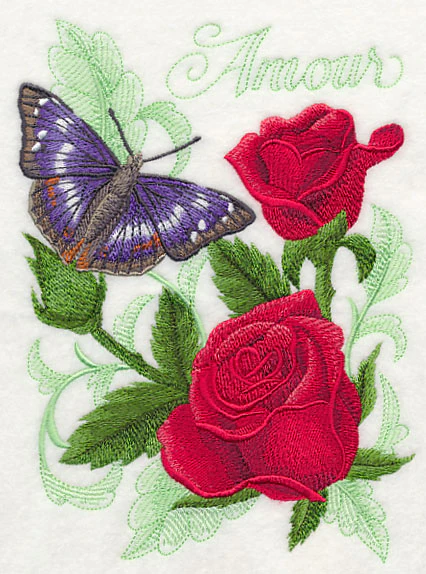 Purple Emperor Butterfly and Roses - Image 2