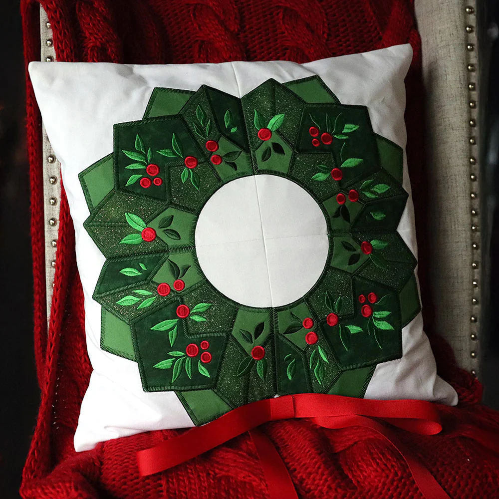 Quarter Holiday Wreath (Applique) - Image 8
