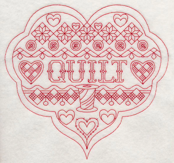 Quilt Heart (Redwork)