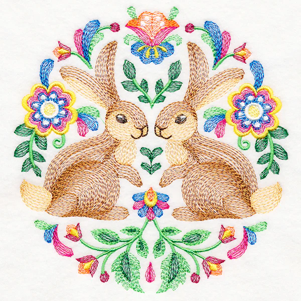 Rabbits Folk Art Crest - Image 3