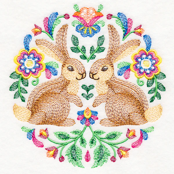 Rabbits Folk Art Crest - Image 4