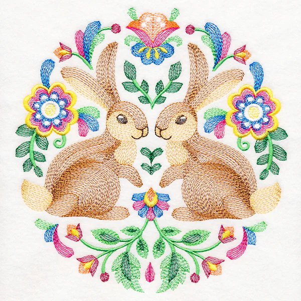 Rabbits Folk Art Crest - Image 5