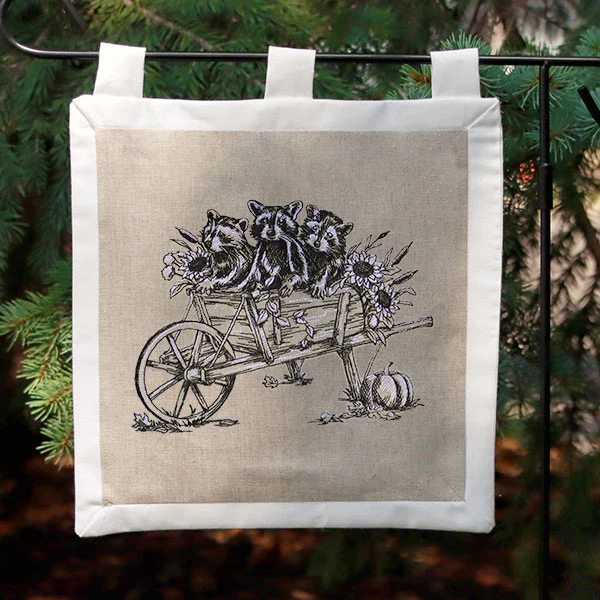 Raccoons in a Wheelbarrow Etching - Image 6