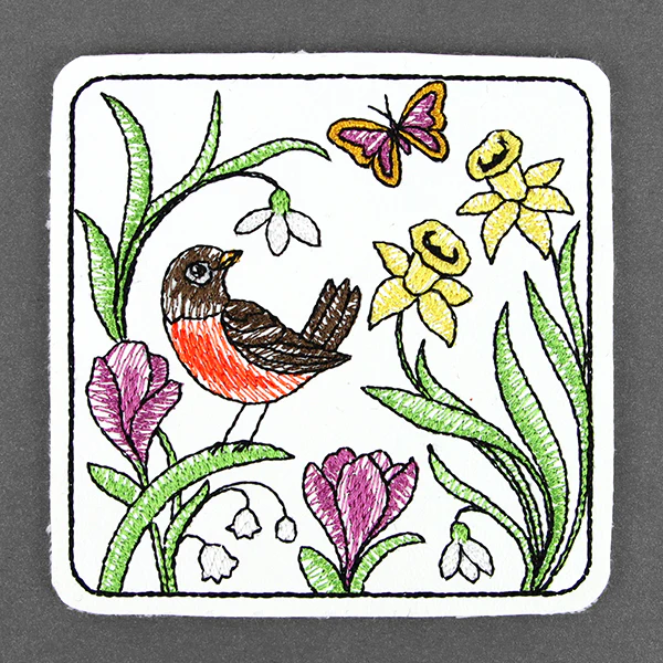 Radiant Robin Coaster (In-the-Hoop) - Image 3