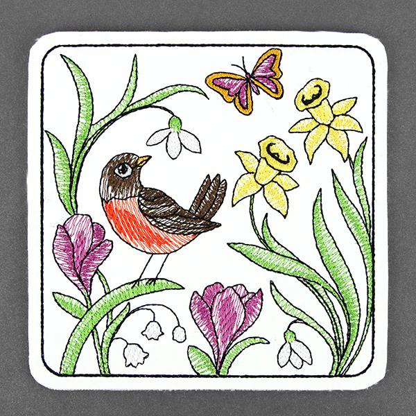 Radiant Robin Coaster (In-the-Hoop) - Image 5