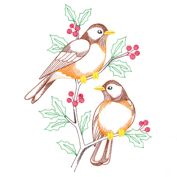 Radiant Robins in Branches (Vintage) - Image 4