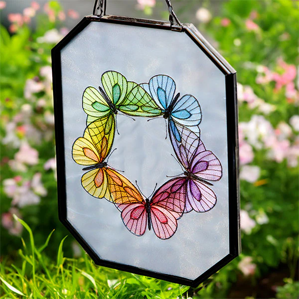 Rainbow Butterfly Wreath - Image 2