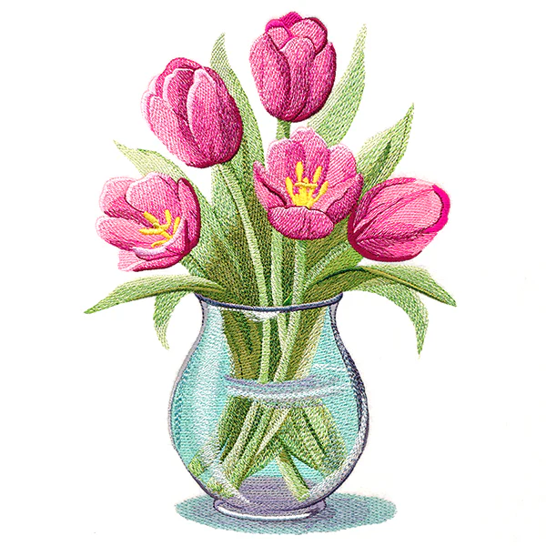 Realistic and Lovely Vase of Tulips - Image 7