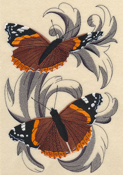 Red Admiral Butterflies with Baroque Background - Image 3