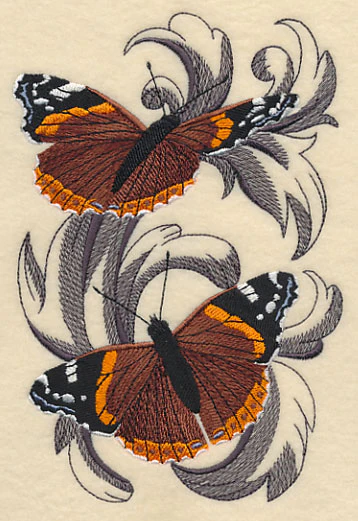 Red Admiral Butterflies with Baroque Background - Image 4