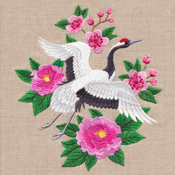Red Crowned Crane in Bloom - Image 4