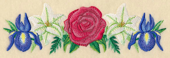 Red White & Bloom Border in Watercolor - Image 3